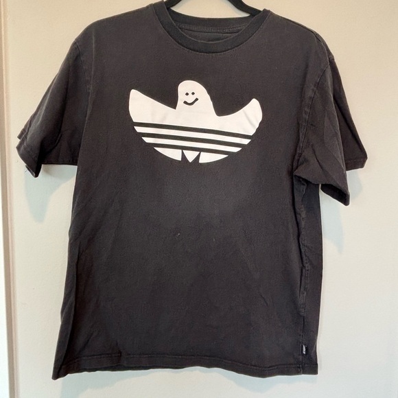 Adidas Black Tee with White Trefoil Logo - Picture 1 of 6